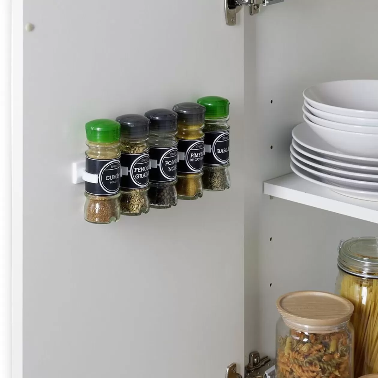 Gifi Lot de 2 porte-épices adhésifs support de rangement pour bocal< Vaisselle Et Accessoires De Table