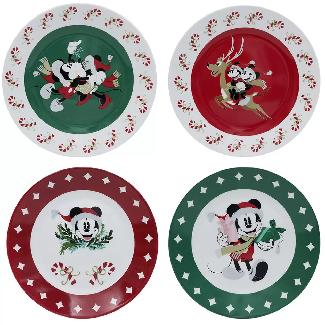 Lot de 4 assiettes dessert Disney Mickey porcelaine Ø19cm>Gifi New