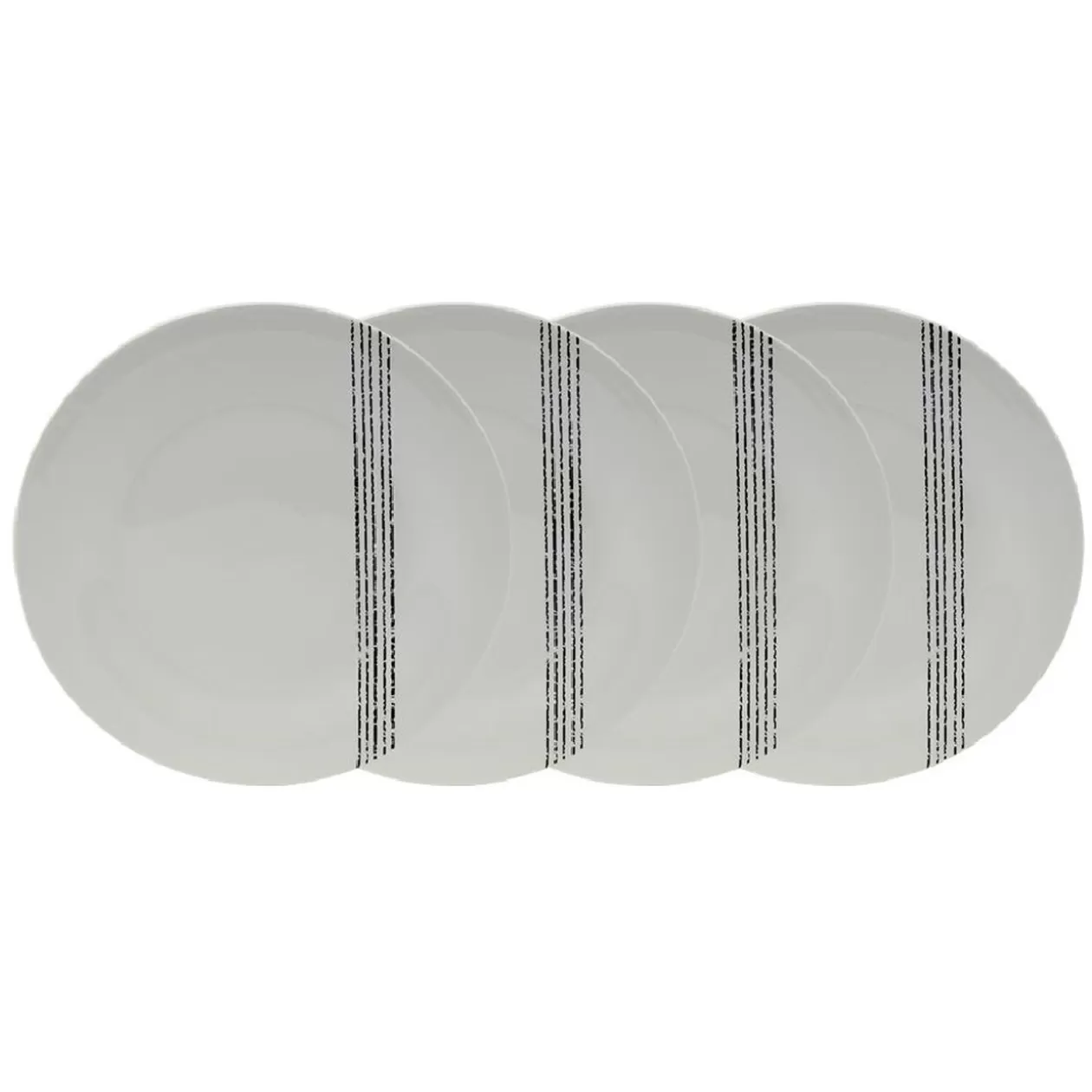 Lot de 4 assiettes plates rondes Bistrot porcelaine blanche>Gifi Clearance