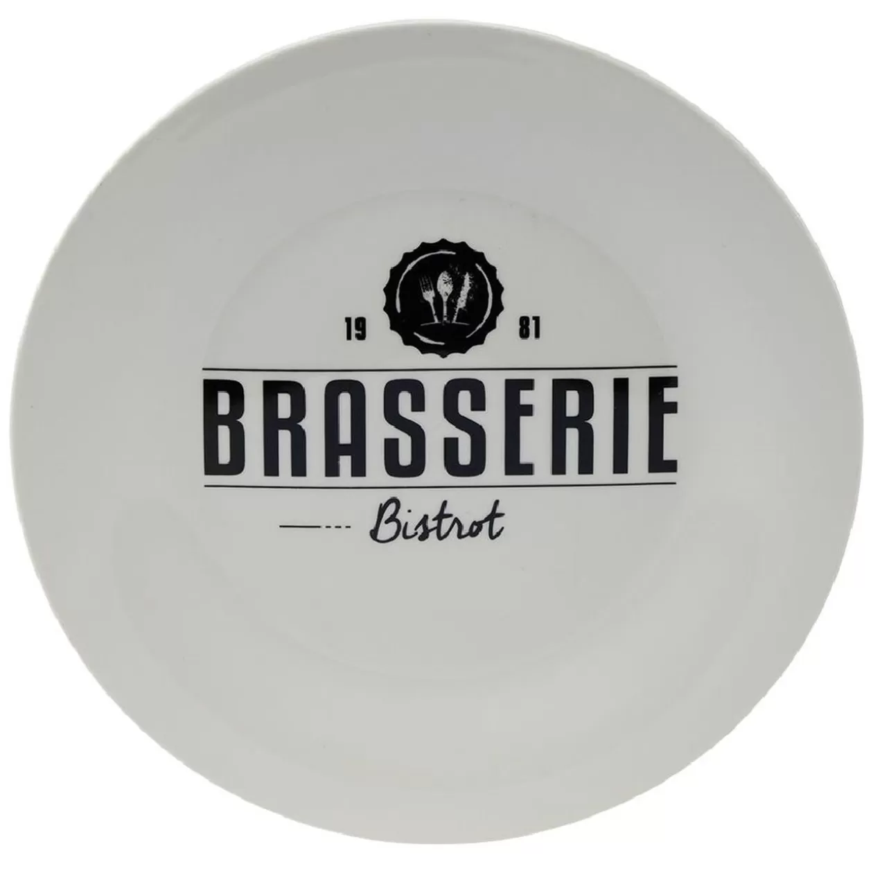 Lot de 4 assiettes plates rondes Bistrot porcelaine blanche>Gifi Clearance