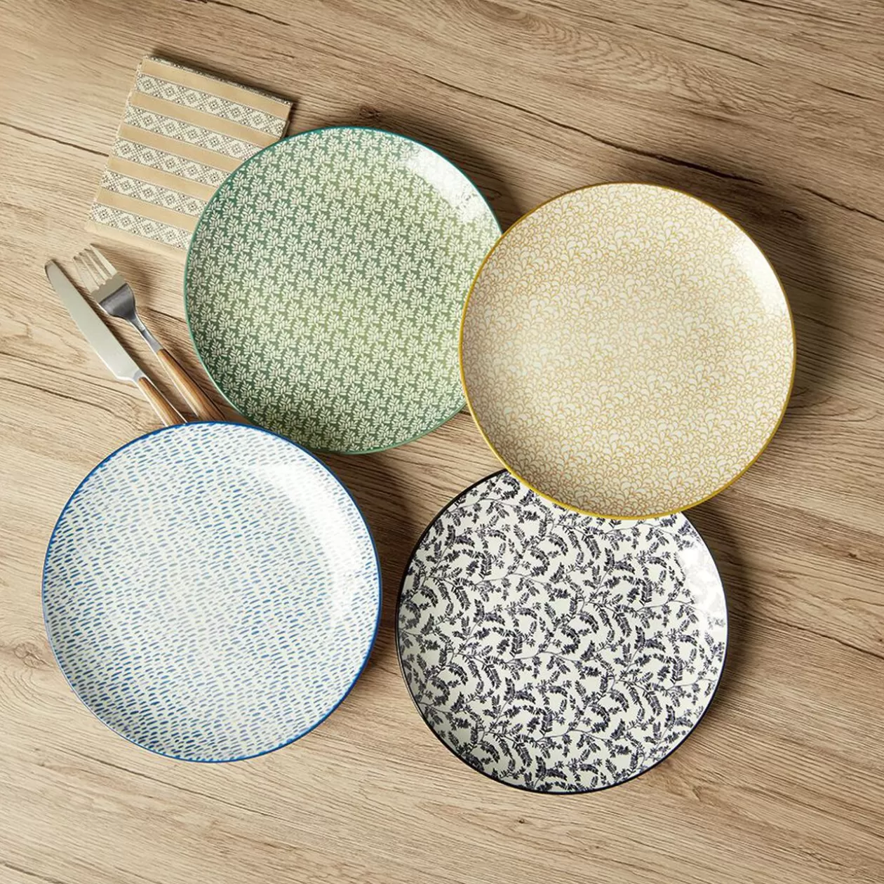 Lot de 4 assiettes plates rondes porcelaine Ø24 cm>Gifi Clearance