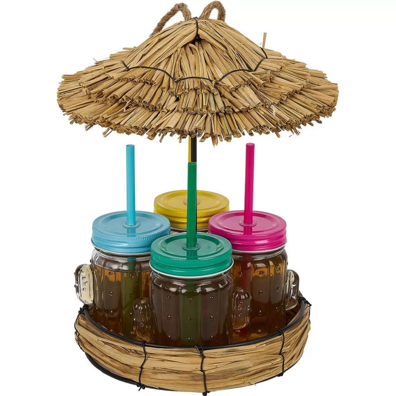Lot de 4 gobelets à paille 260ml forme cactus dans décor estival>Gifi Hot