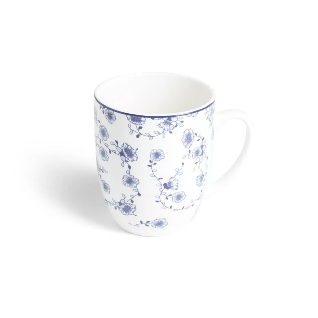 Lot de 4 mugs 200ml porcelaine Ø8,8x10,4cm bleu et blanc>Gifi Outlet
