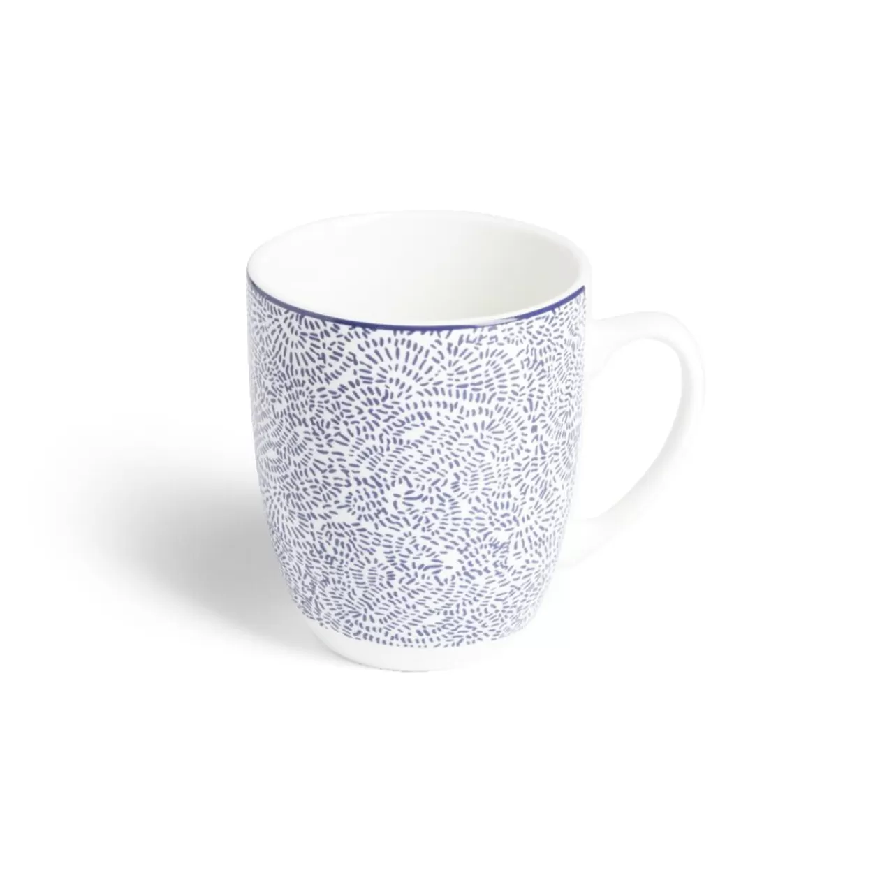 Lot de 4 mugs 200ml porcelaine Ø8,8x10,4cm bleu et blanc>Gifi Outlet