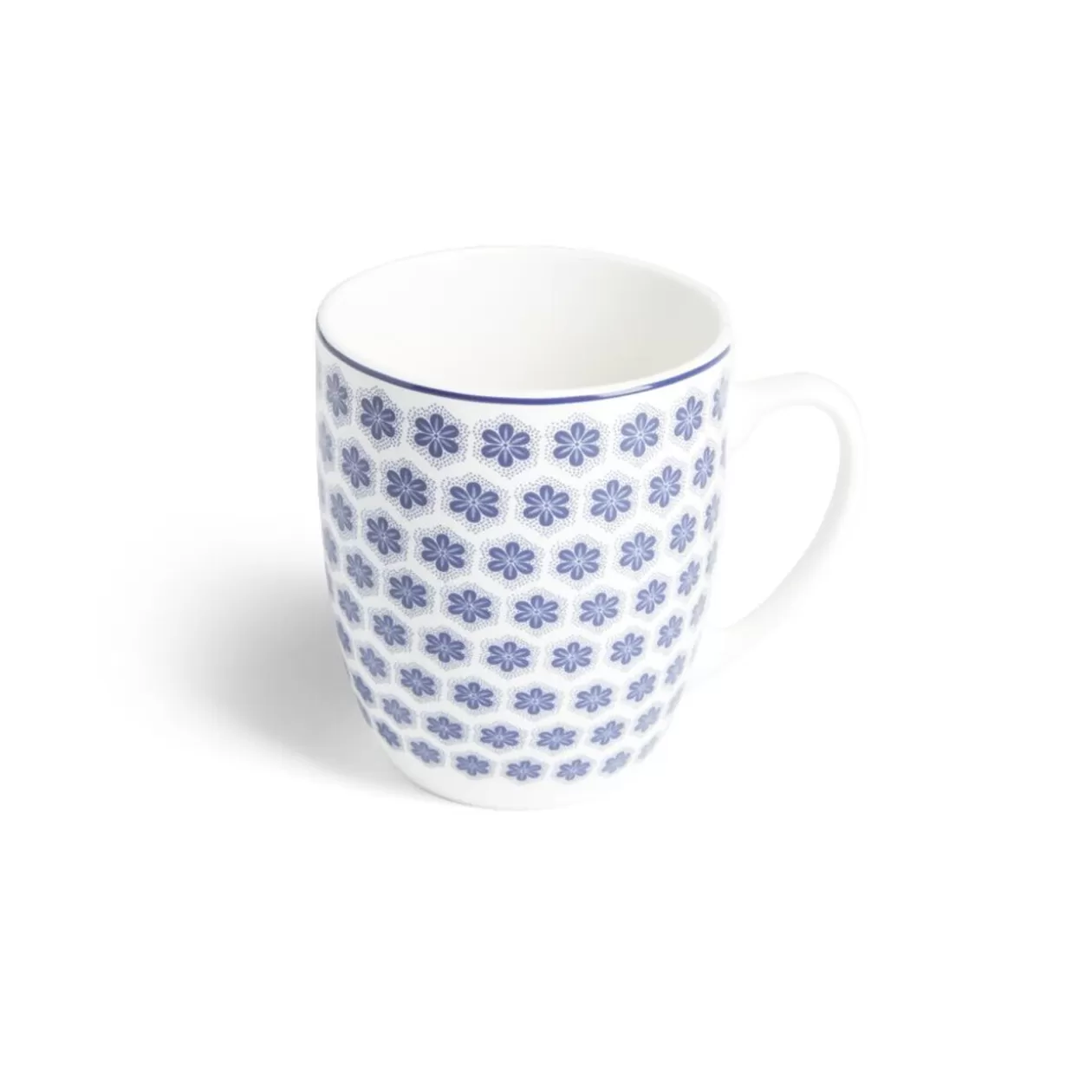Lot de 4 mugs 200ml porcelaine Ø8,8x10,4cm bleu et blanc>Gifi Outlet
