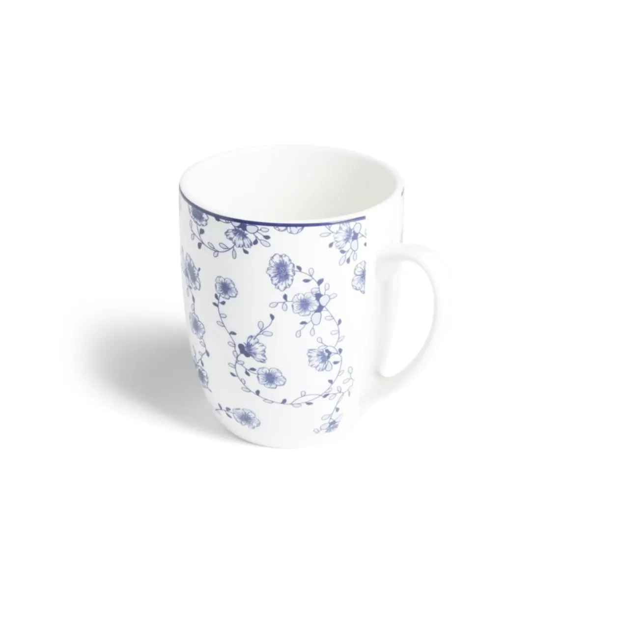 Lot de 4 mugs 200ml porcelaine Ø8,8x10,4cm bleu et blanc>Gifi Outlet