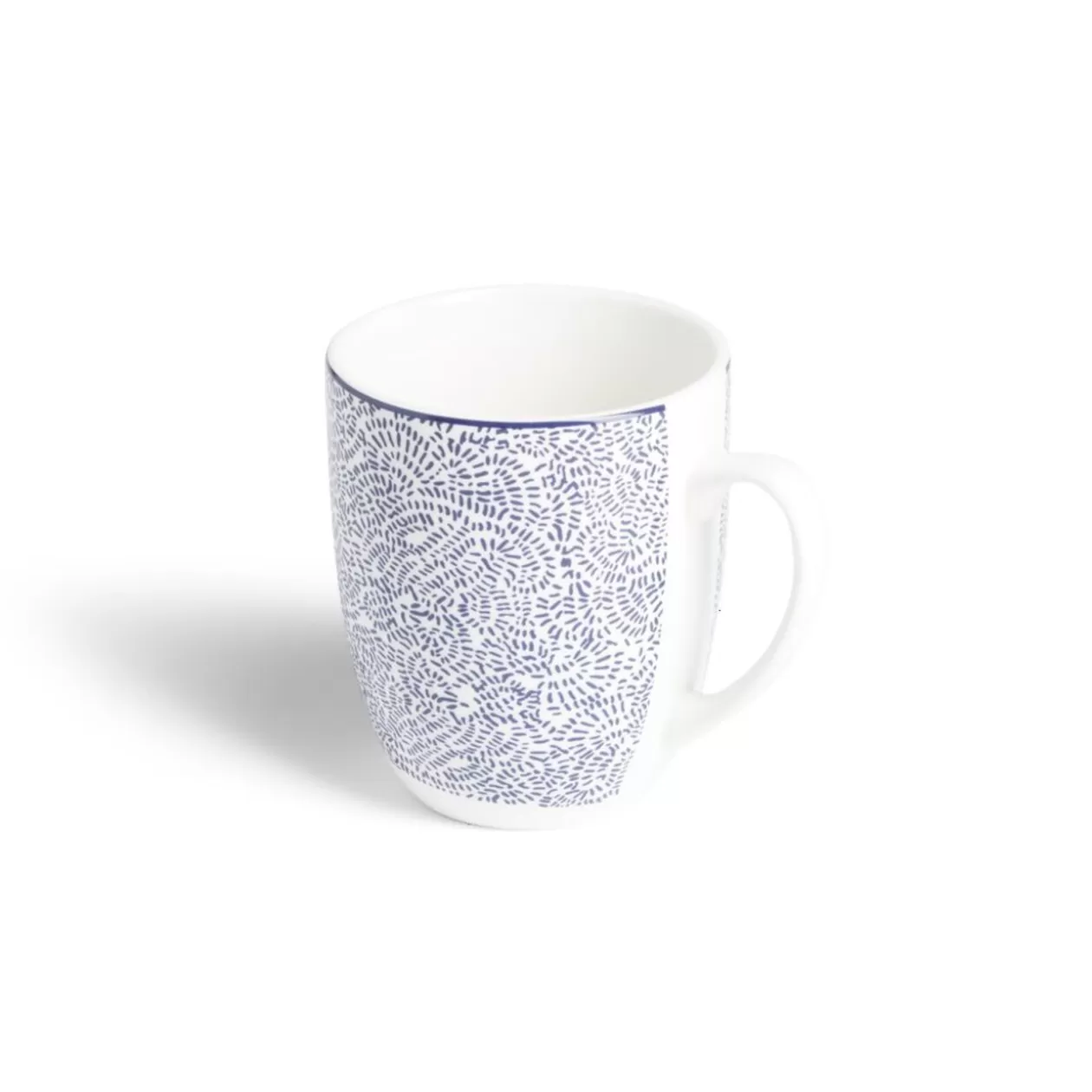 Lot de 4 mugs 200ml porcelaine Ø8,8x10,4cm bleu et blanc>Gifi Outlet