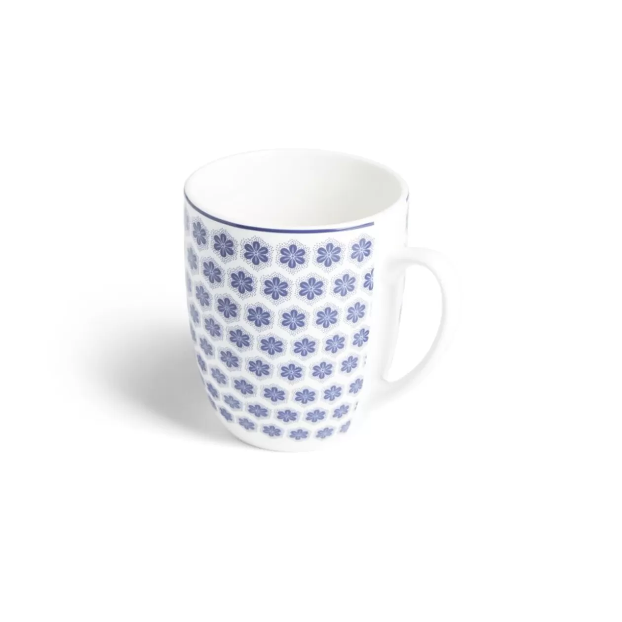 Lot de 4 mugs 200ml porcelaine Ø8,8x10,4cm bleu et blanc>Gifi Outlet