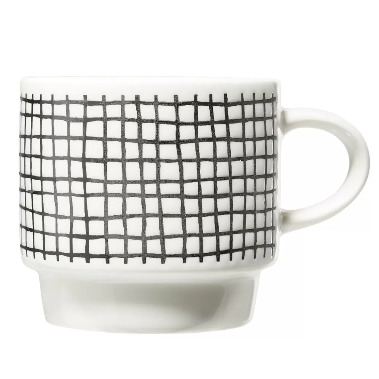 Gifi Lot de 4 tasses empilables 20cl porcelaine blanc et noir avec support métal< Vaisselle Et Accessoires De Table