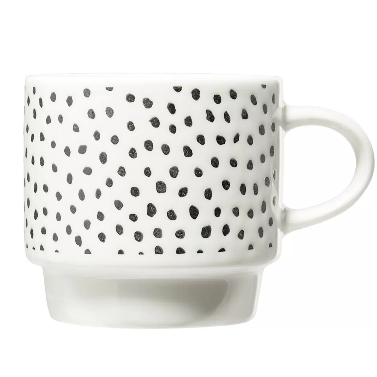 Gifi Lot de 4 tasses empilables 20cl porcelaine blanc et noir avec support métal< Vaisselle Et Accessoires De Table