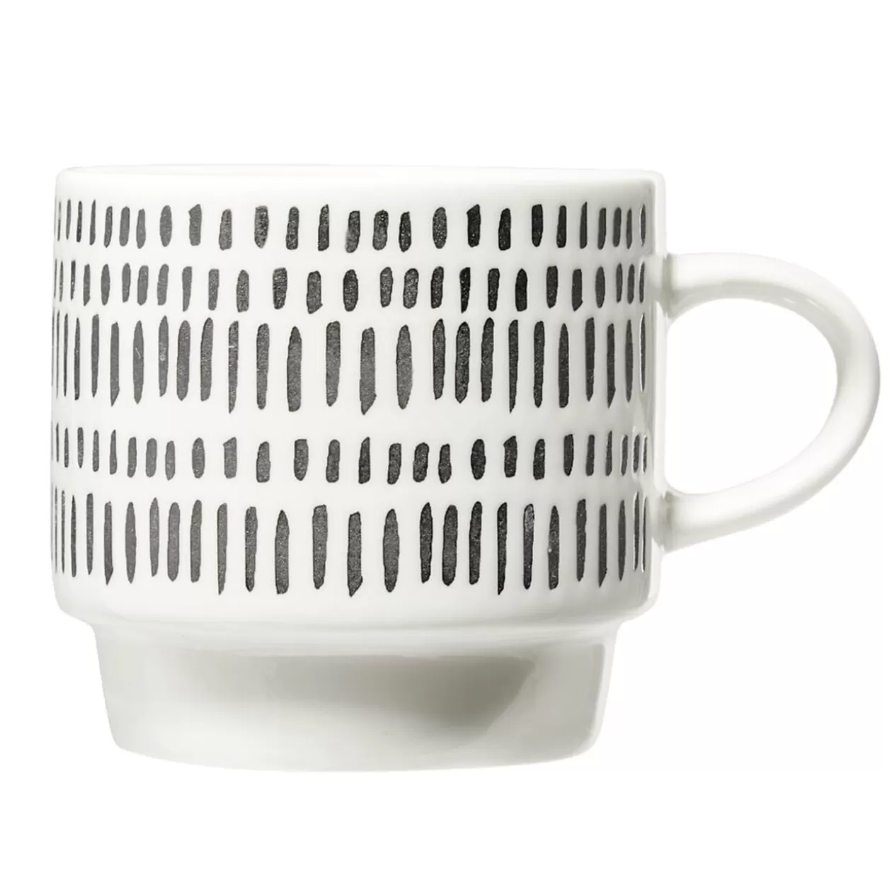 Gifi Lot de 4 tasses empilables 20cl porcelaine blanc et noir avec support métal< Vaisselle Et Accessoires De Table