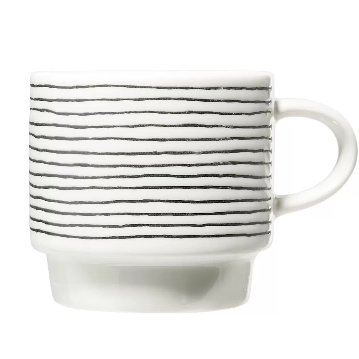 Gifi Lot de 4 tasses empilables 20cl porcelaine blanc et noir avec support métal< Vaisselle Et Accessoires De Table