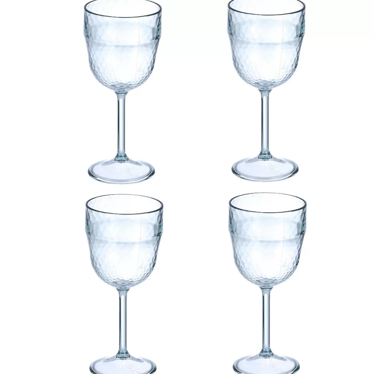 Lot de 4 verres à pied en plastique effet martelé>Gifi Discount