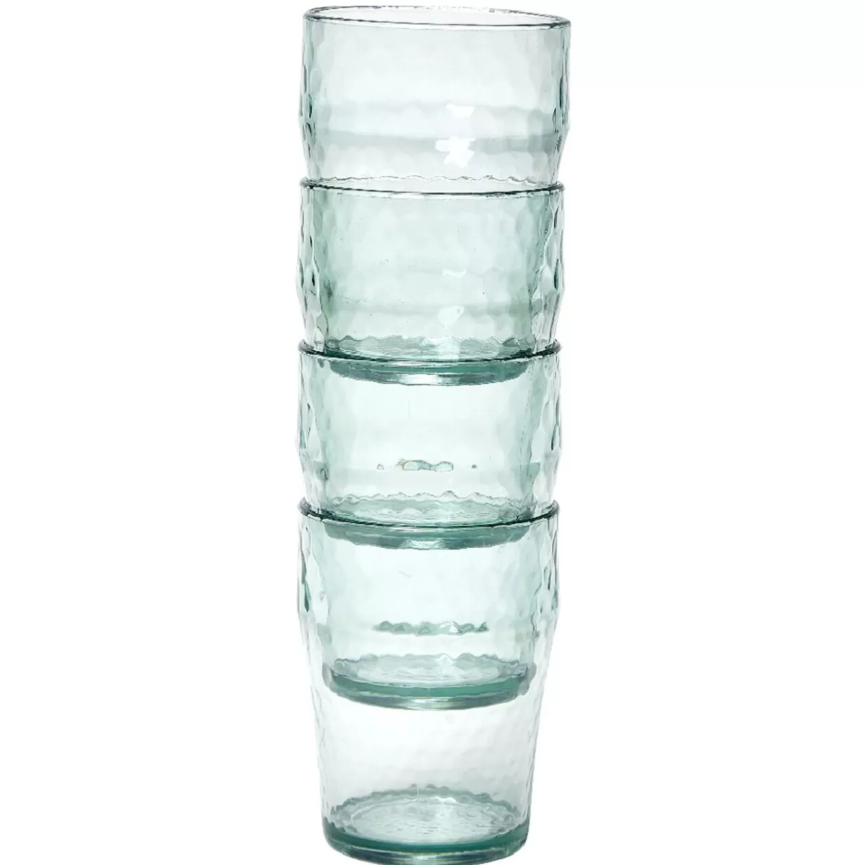 Lot de 4 verres bas en plastique effet martelé>Gifi Discount