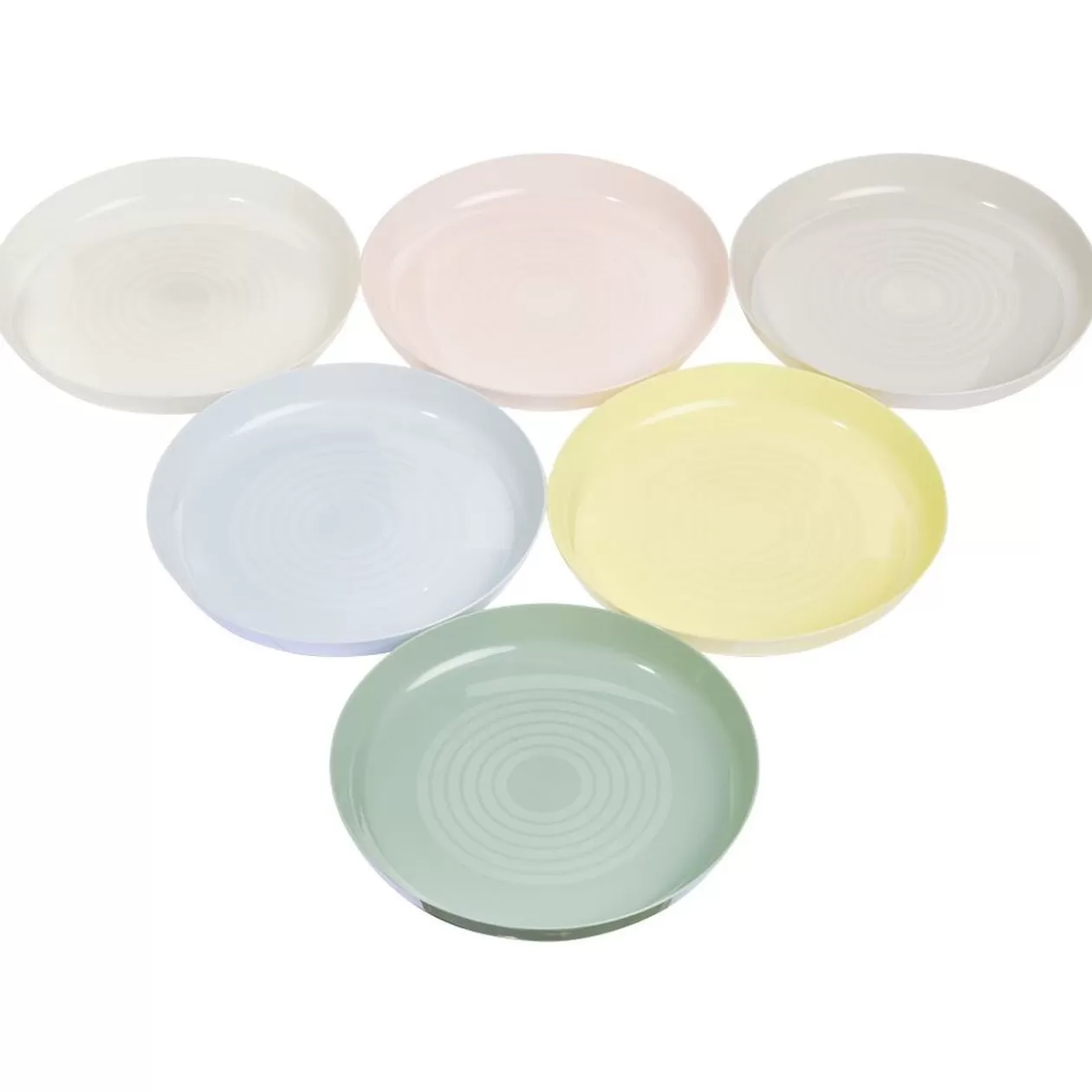 Lot de 6 assiettes en plastique réutilisable>Gifi Shop