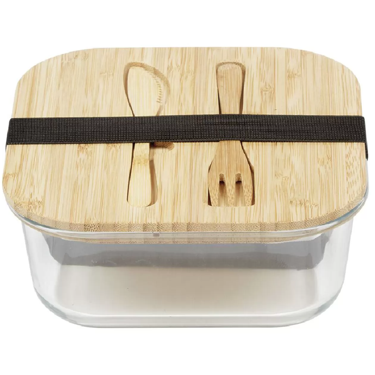 Gifi Luchbox avec couverts bambou et verre 1,1 L< Conservation Alimentaire