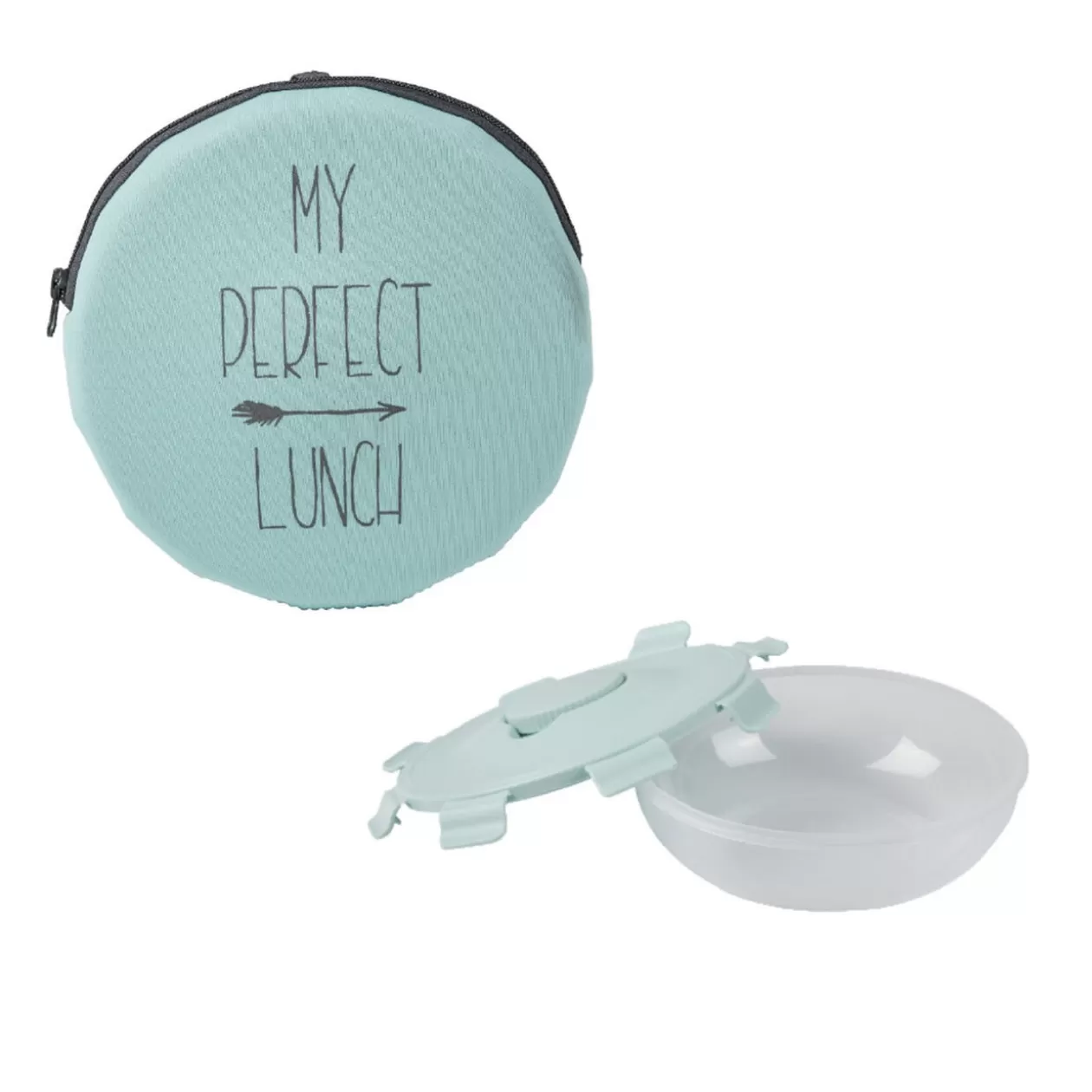 Gifi Lunch box ronde "My perfect lunch" bleu< Conservation Alimentaire