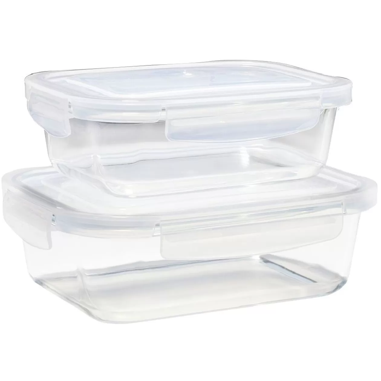 Lunchbox en verre x2 avec couvercle 1,05L et 1,5L>Gifi Sale