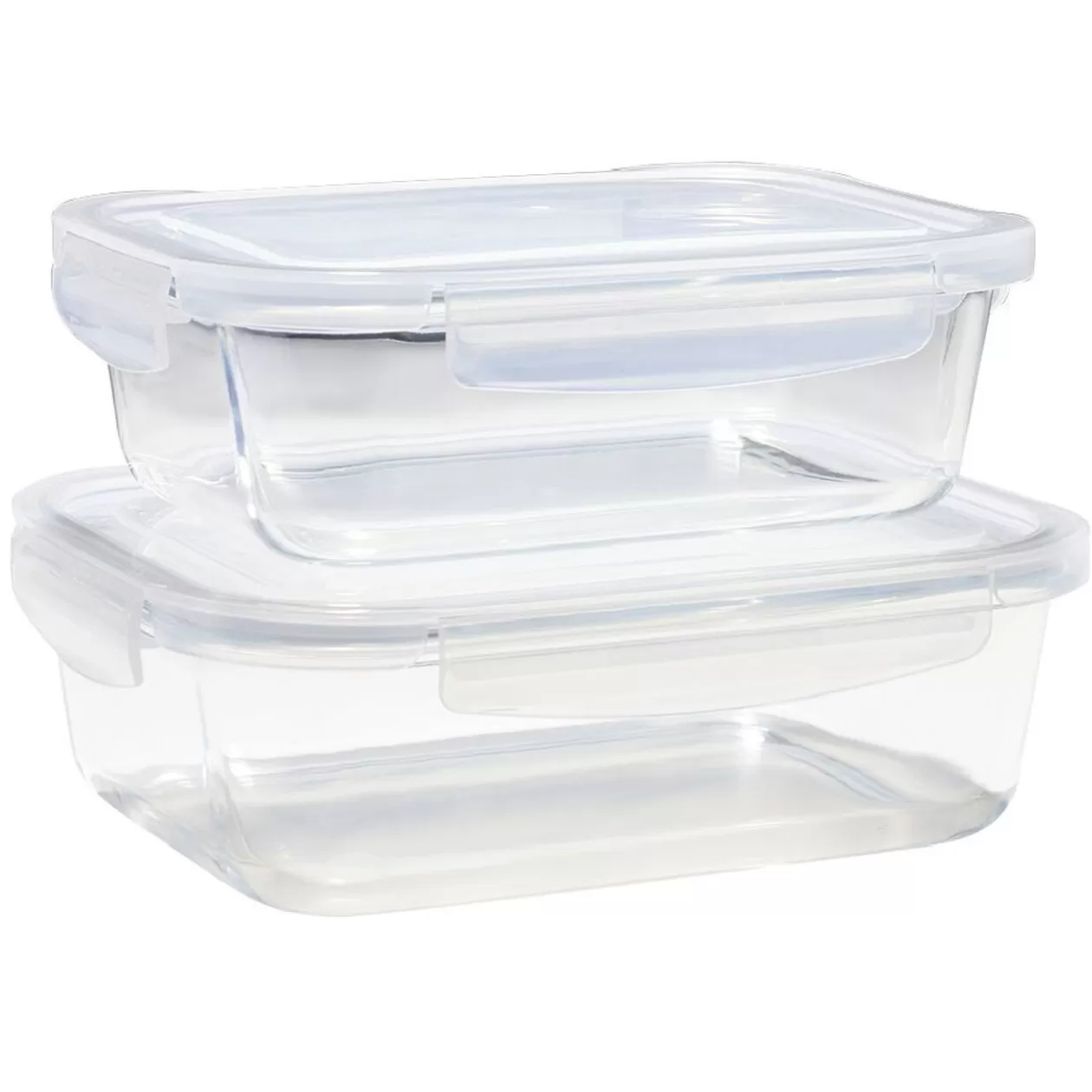 Gifi Lunchbox en verre x2 avec couvercle 640ml et 1,05L< Conservation Alimentaire