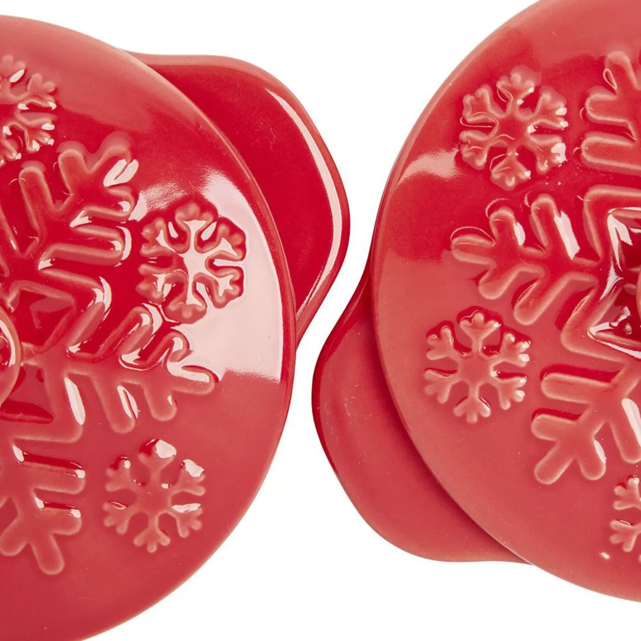 Gifi Mini cocotte en céramique motif flocon rouge x2< Cuisson
