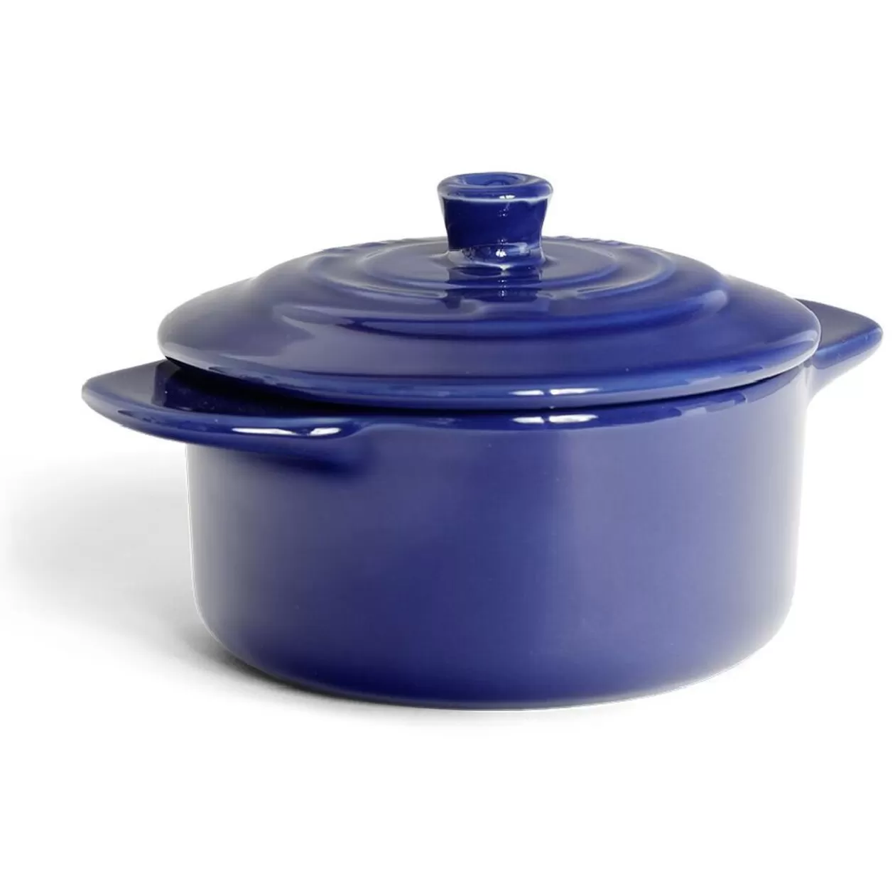 Gifi Mini cocotte individuelle en céramique avec couvercle - bleu ou noir< Cuisson