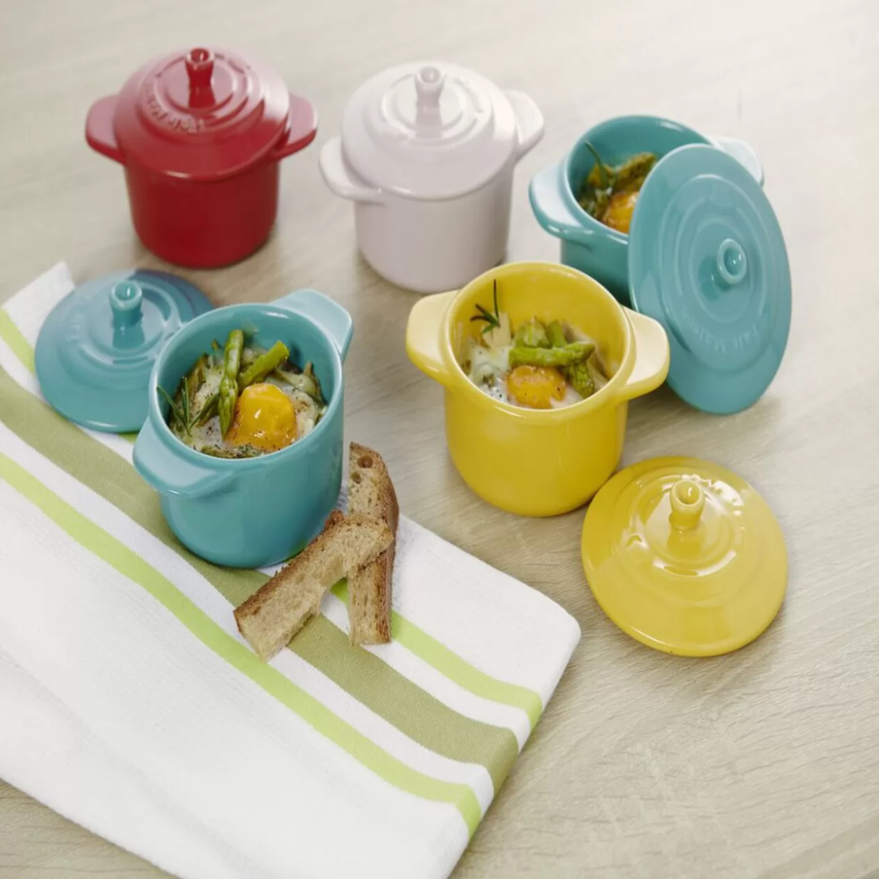 Gifi Mini cocotte ronde bleu turquoise< Cuisson
