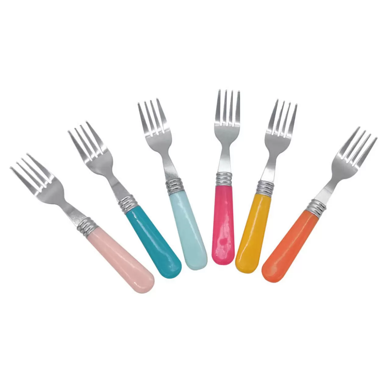 Gifi Mini fourchette inox manche plastique multicolore x6< Vaisselle Et Accessoires De Table