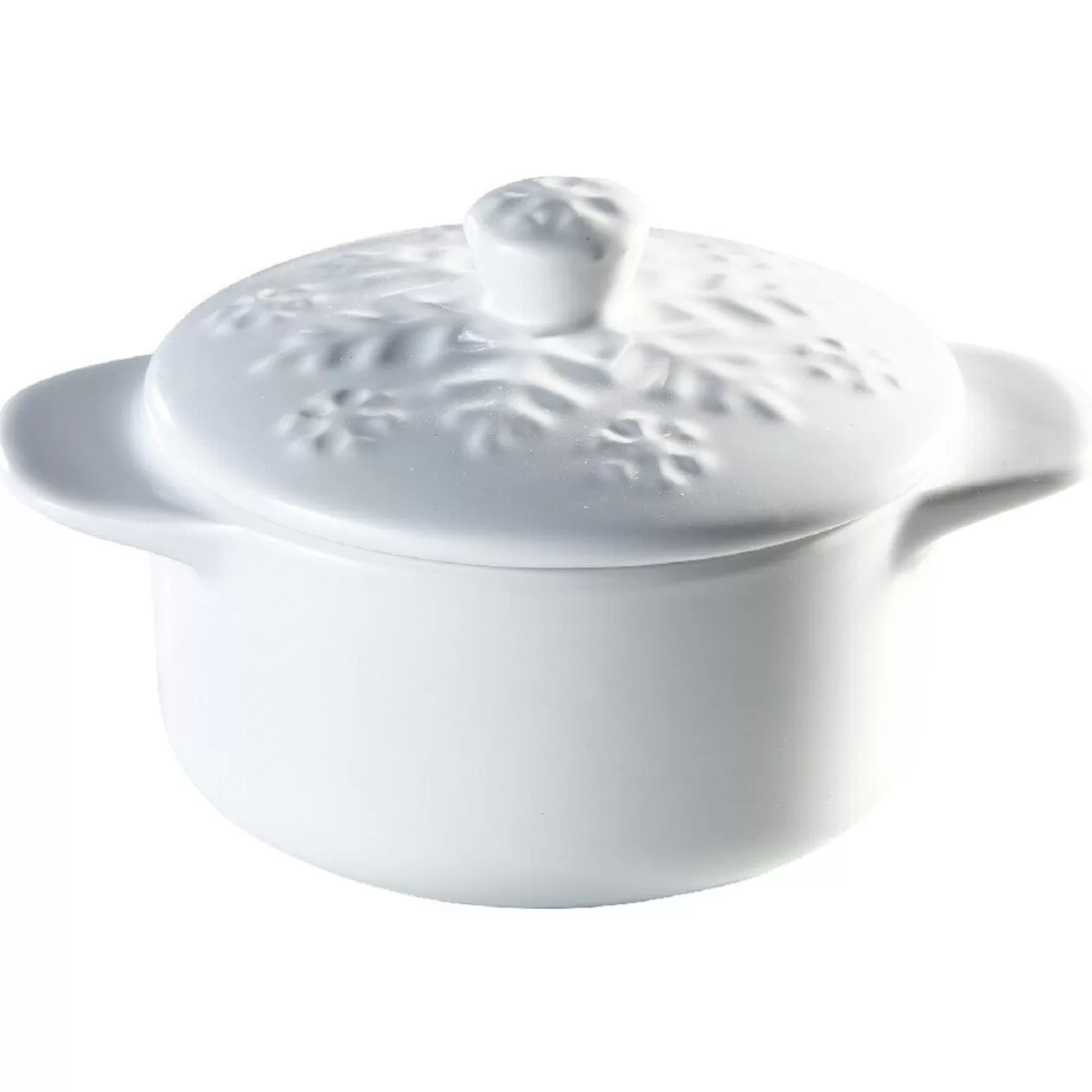 Gifi Minis cocottes blanches avec couvercles motifs flocons x2< Cuisson