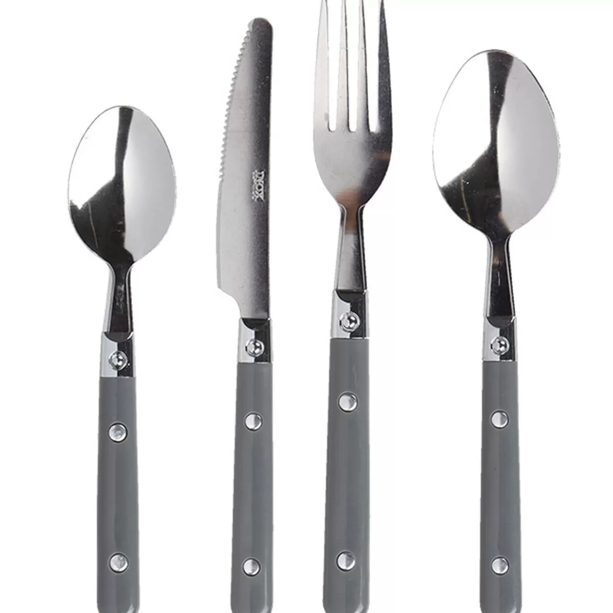 Ménagère 16 pièces inox manche plastique gris>Gifi Fashion