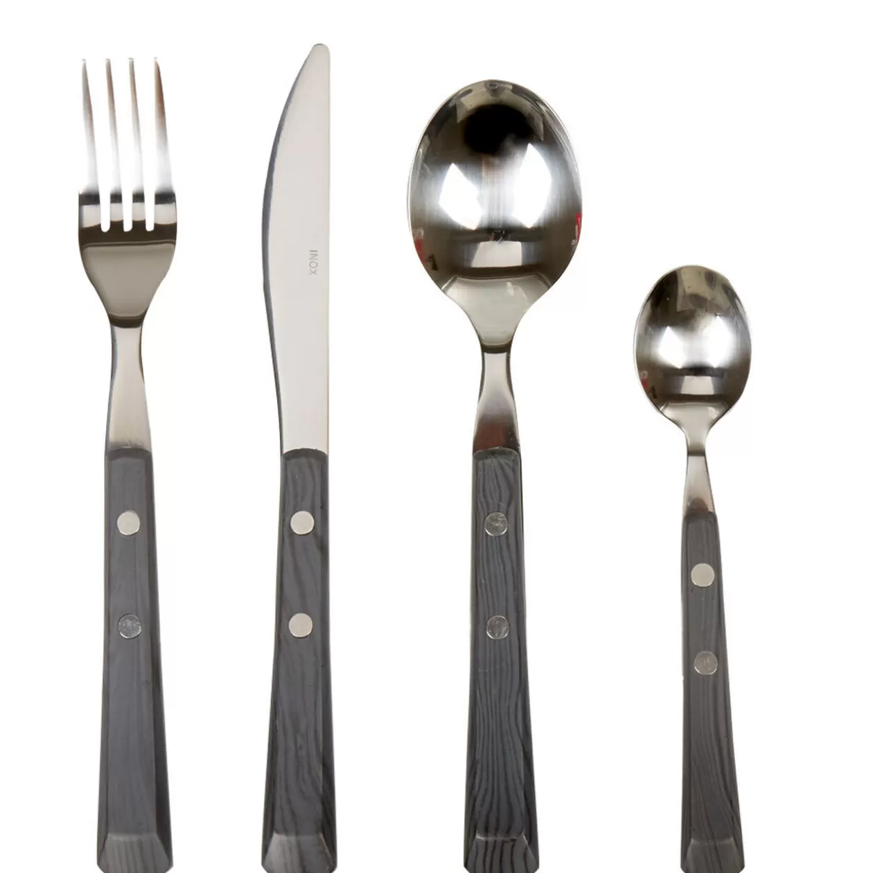 Gifi Ménagère 16 pièces manche effet bois gris foncé< Vaisselle Et Accessoires De Table