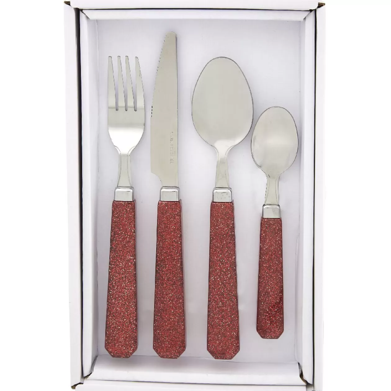 Ménagère 24 pièces paillettes rouge>Gifi Best Sale