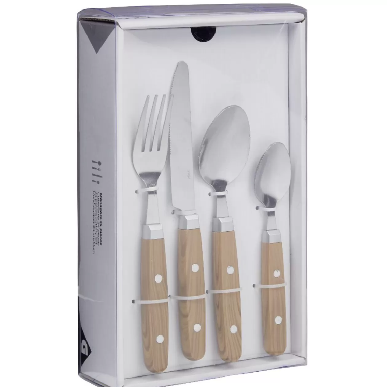 Ménagère bistrot 24 pièces effet bois>Gifi Best