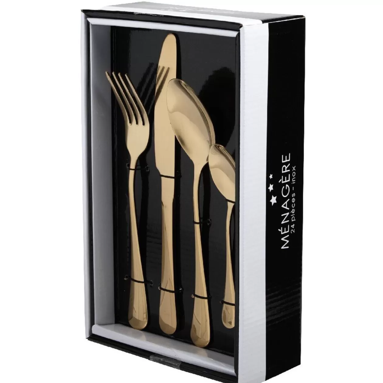 Gifi Ménagère dorée inox 24 pièces< Préparation Culinaire