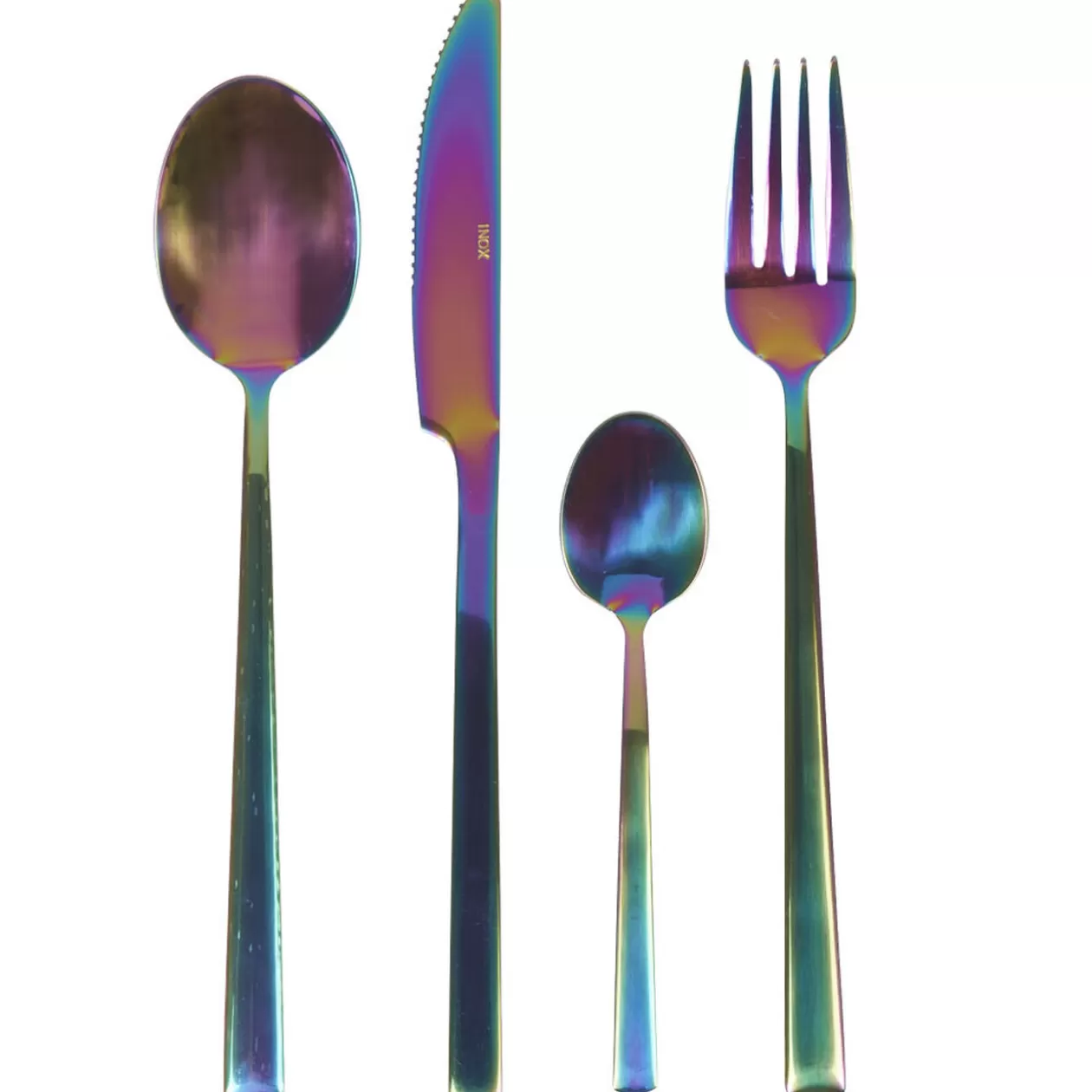 Ménagère iridiscente inox 16 pièces>Gifi Clearance