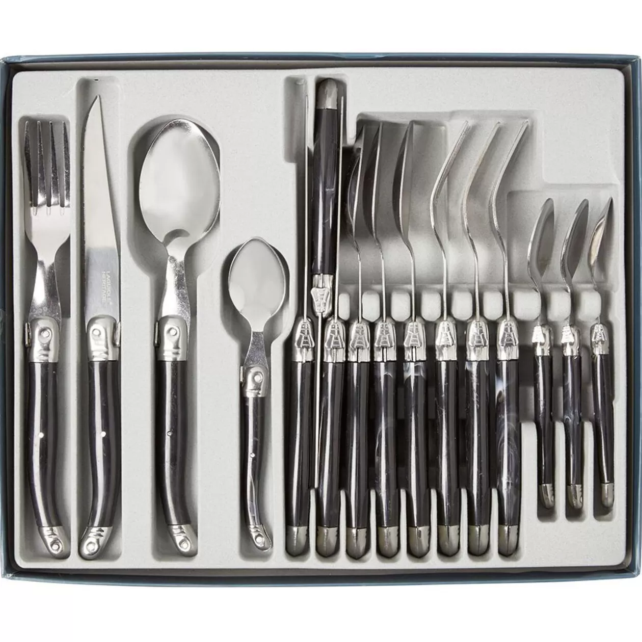 Ménagère Laguiole inox gris anthracite 16 pièces>Gifi Sale