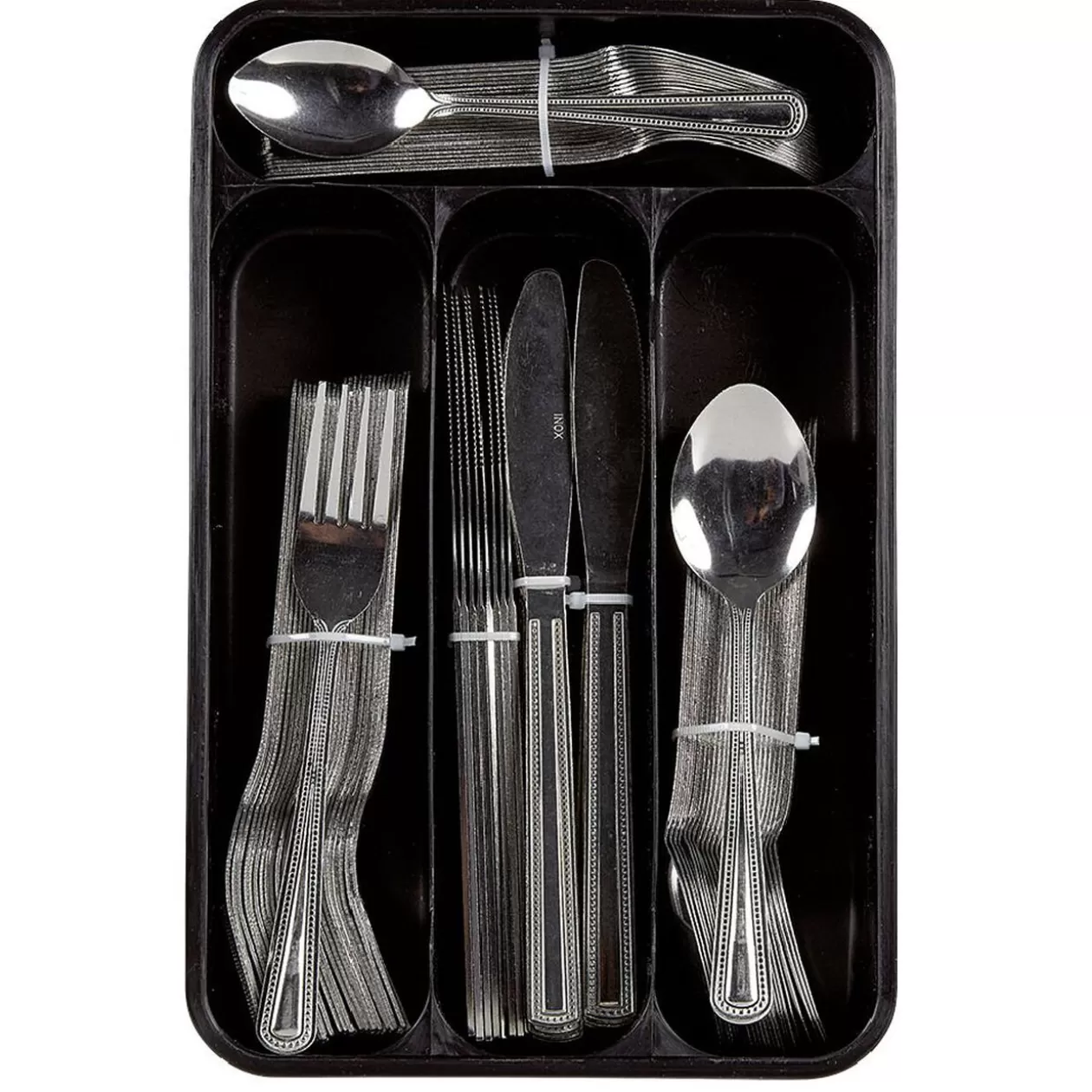 Ménagère XXL inox 100 pièces avec range couverts plastique>Gifi Online