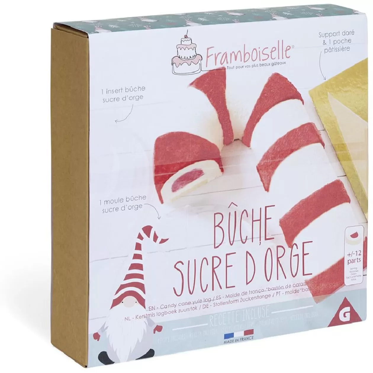 Gifi Moule à bûche forme sucre d'orge 33,5x22xH10cm< Cuisson