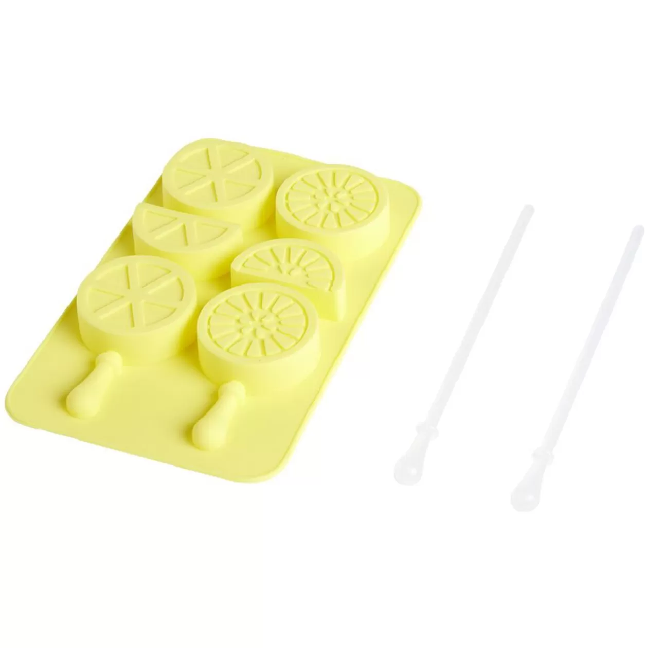 Moule à glaçon brochette forme citron-silicone jaune 18,3x11,4xH1,5cm>Gifi Flash Sale
