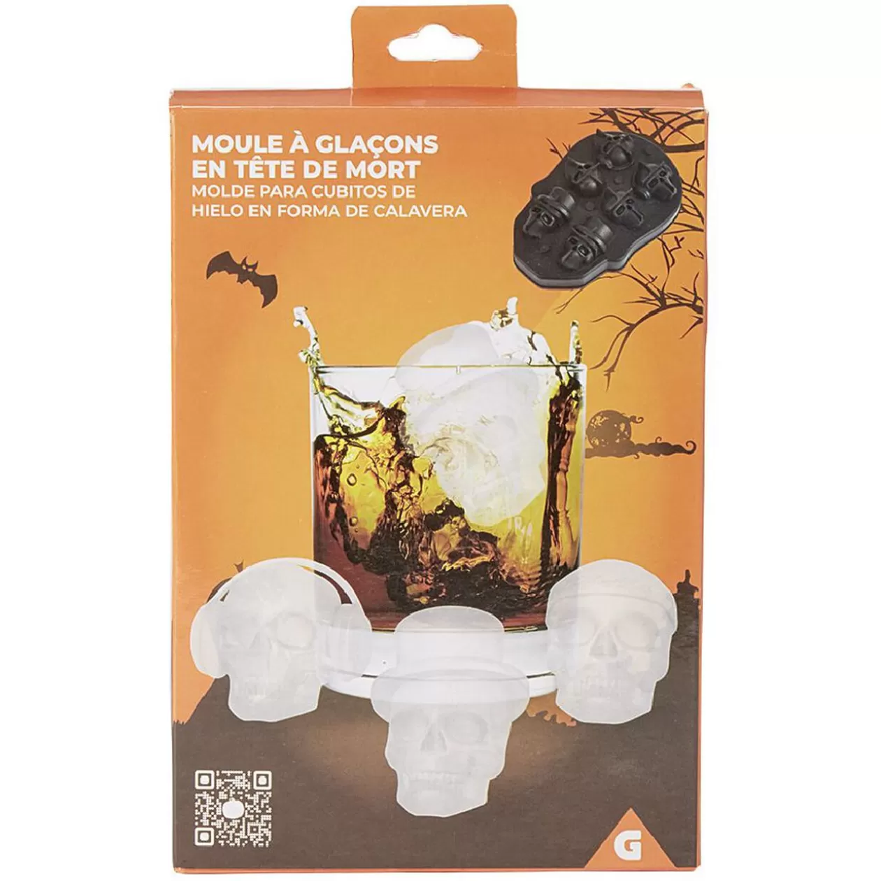 Moule à glaçons tête de mort silicone noir>Gifi Flash Sale