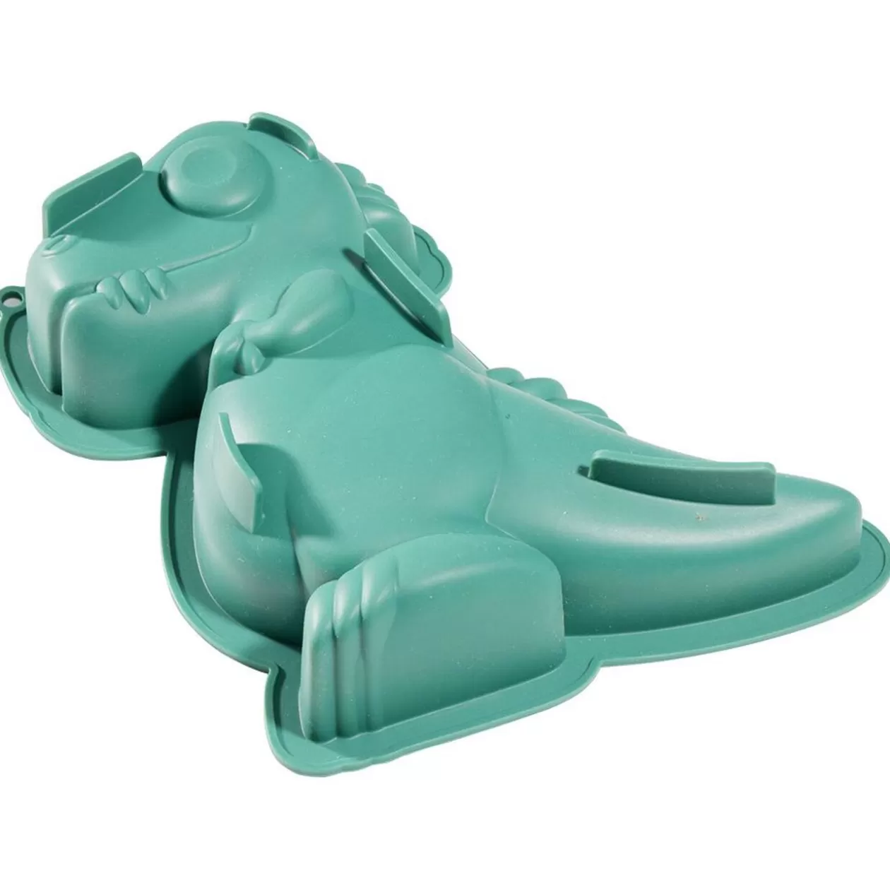 Gifi Moule à gâteau forme dinosaure Tyrex silicone vert 26x19xH5,5cm< Cuisson
