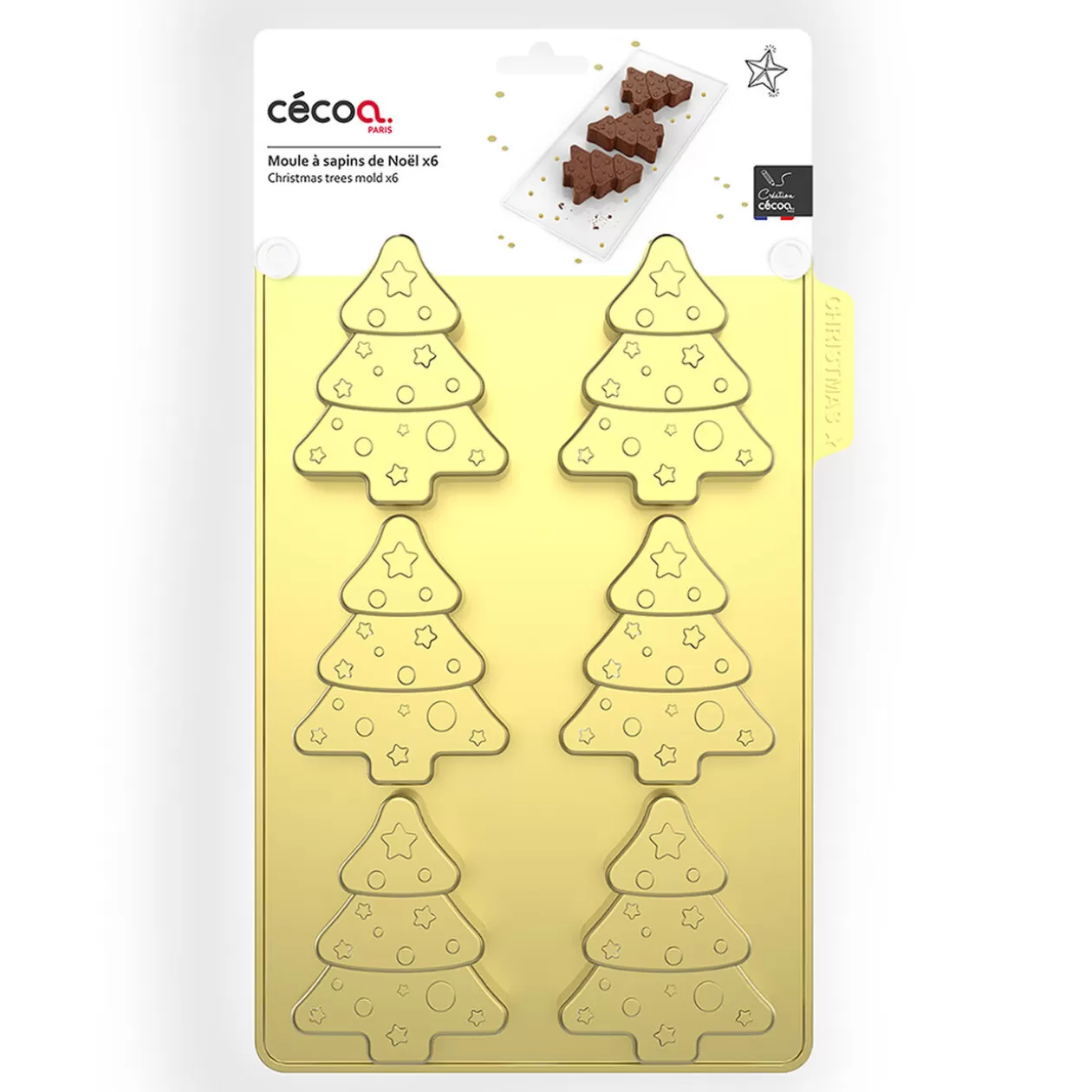 Gifi Moule à gâteau forme sapin de Noël x 6 en silicone< Cuisson