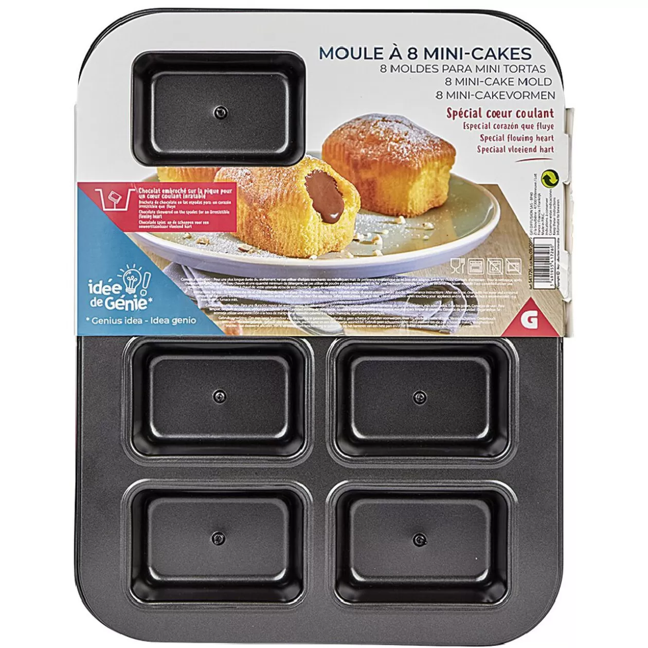 Gifi Moule à mini cake coeur coulant en métal x8< Cuisson