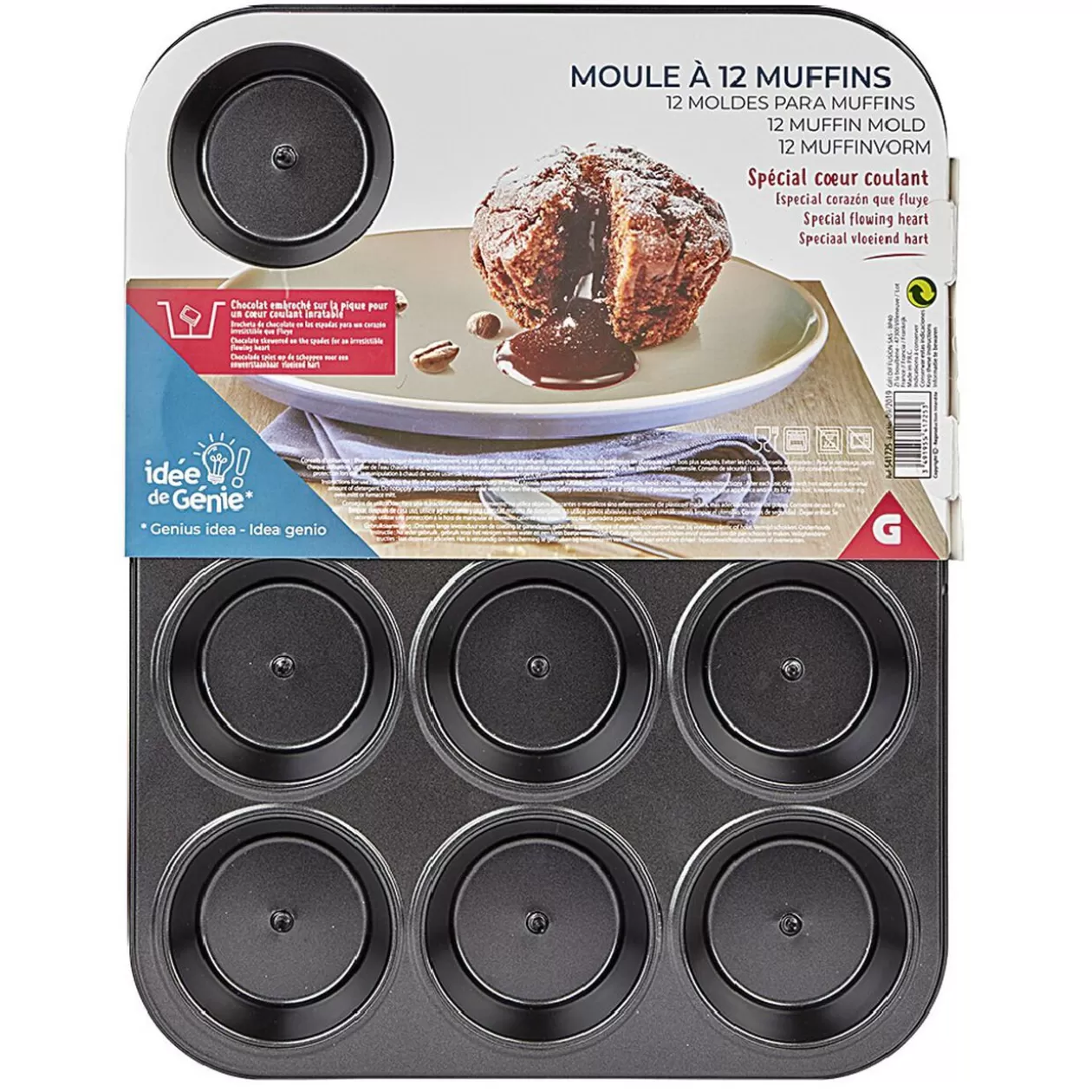 Gifi Moule à muffin coeur coulant en métal x12< Cuisson