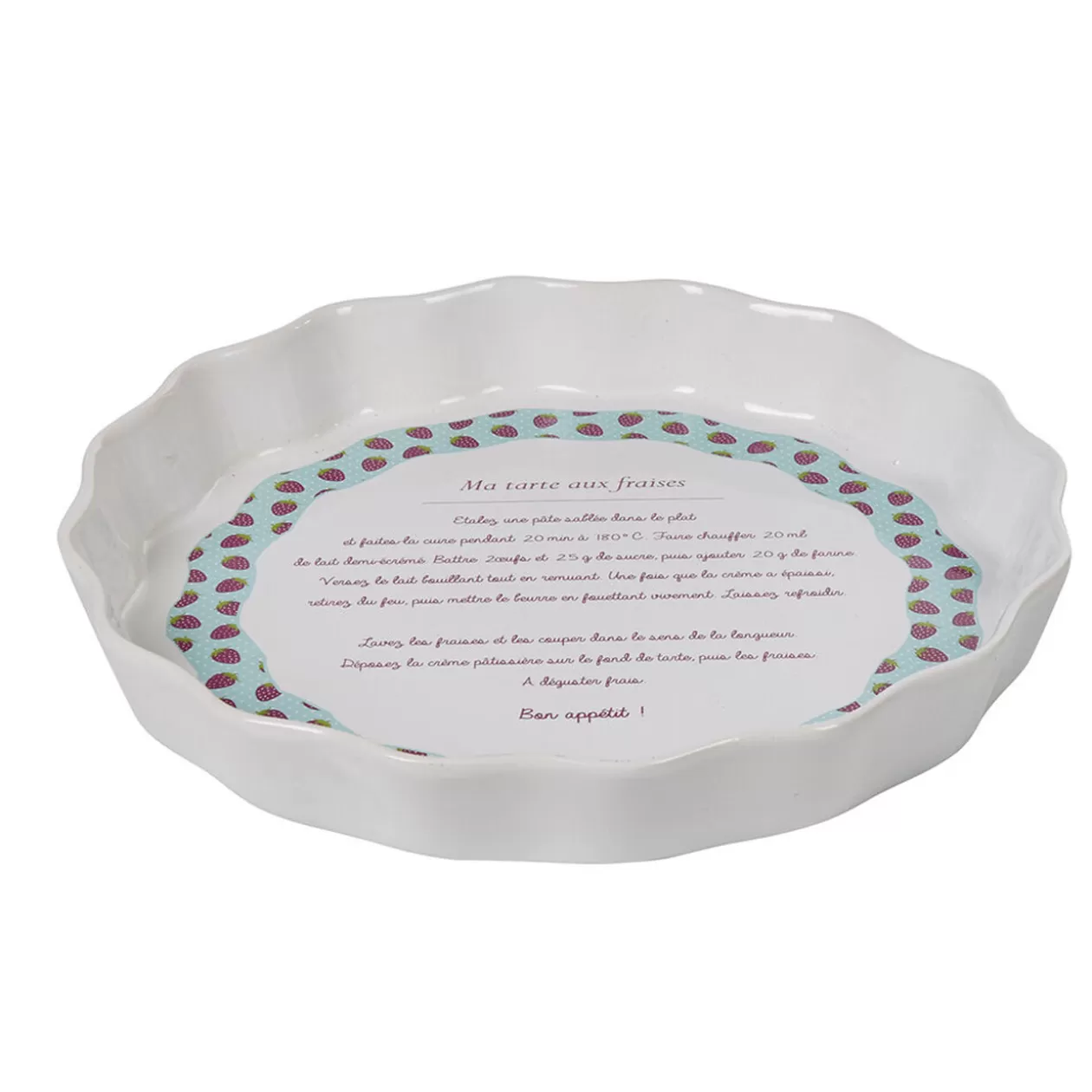 Gifi Moule à tarte céramique blanc multicolore< Cuisson