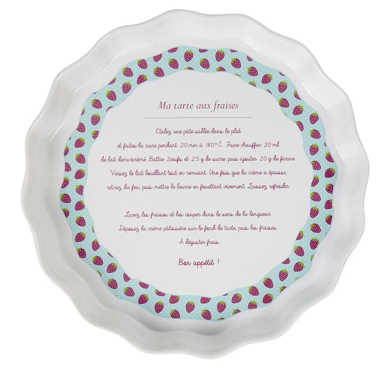 Gifi Moule à tarte céramique blanc multicolore< Cuisson
