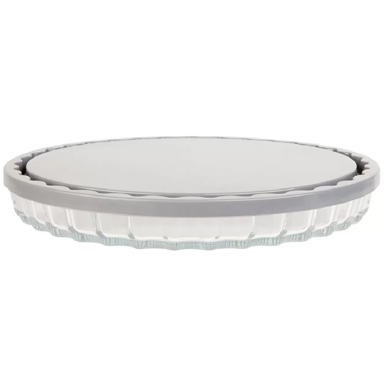 Gifi Moule à tarte en verre avec couvercle gris< Cuisson