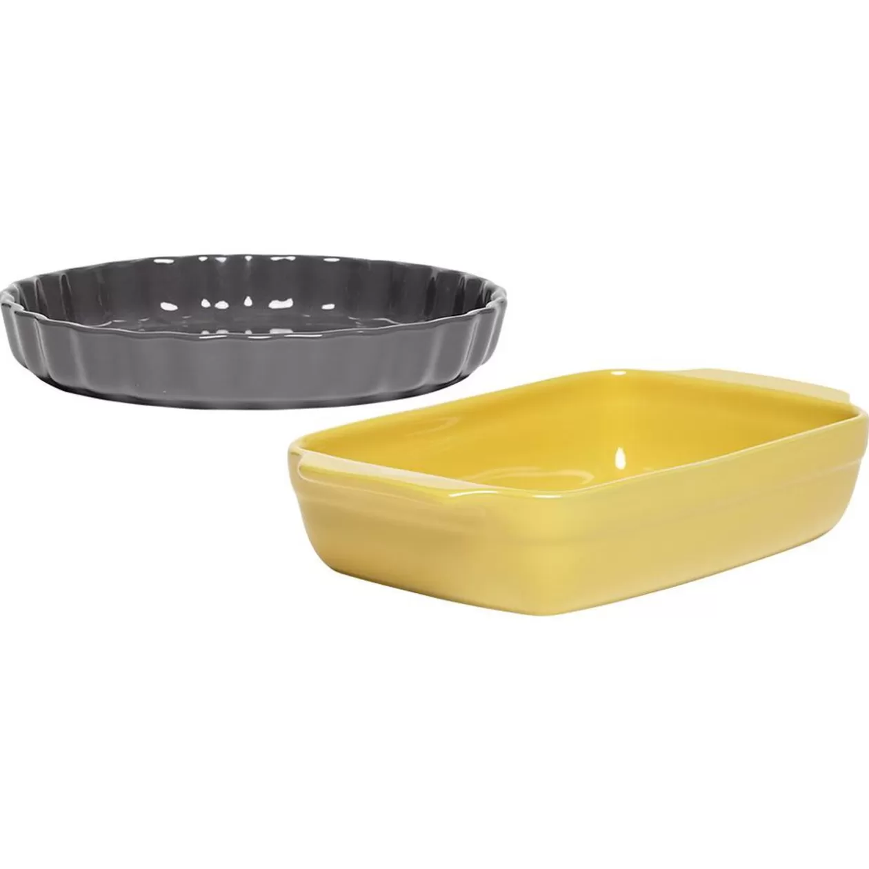 Gifi Moule à tarte gris avec plat rectangulaire jaune< Cuisson