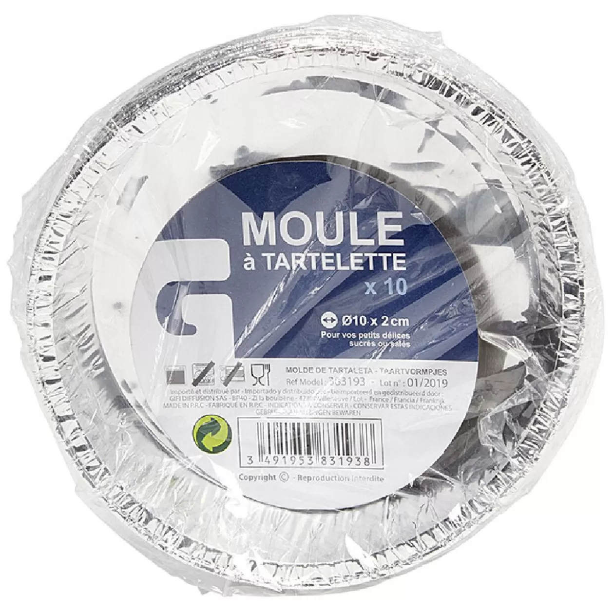 Gifi Moule à tartelette en aluminium diamètre 10cm par 10< Cuisson