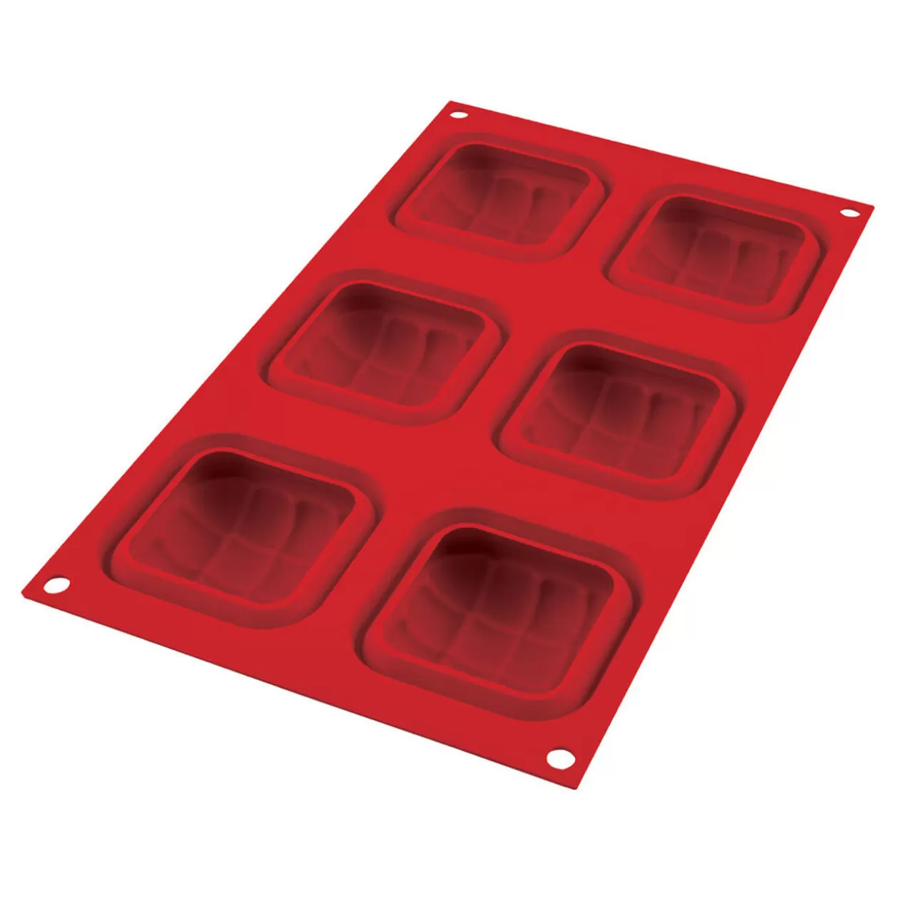 Gifi Moule en silicone 3D 6 minis coussins rouge< Cuisson
