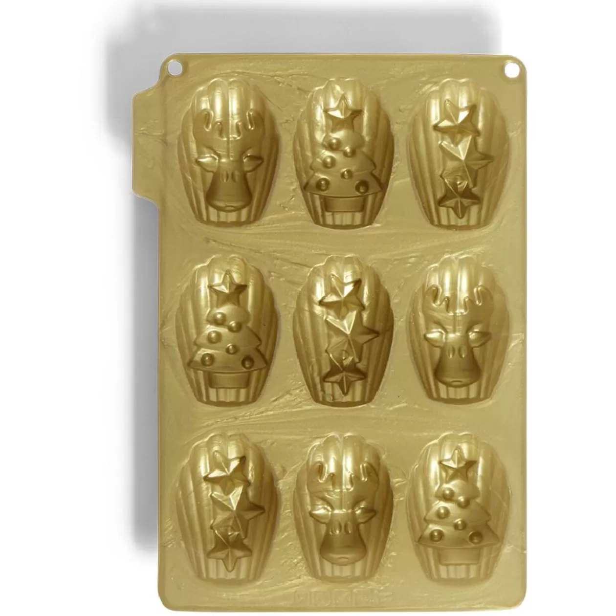 Gifi Moule silicone 9 madeleines de Noël 27x20,5xH5,5cm< Cuisson